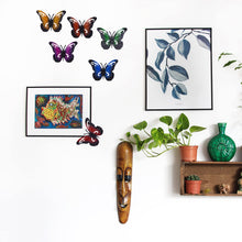Load image into Gallery viewer, Karjiaja 6 PCS Metal Garden Butterfly Wall Art Hanging Butterfly Decoration Outdoor Garden Butterfly Ornaments Fence Hangers Butterfly Wall Sculptures for Indoor Sheds Walls Fences Home Patio Yards
