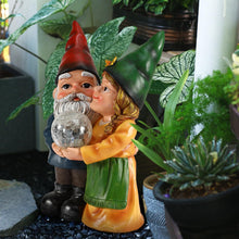 Load image into Gallery viewer, MIBUNG Garden Gnome Couple in Love Carrying Magic Orb with Multicolor Changing Solar Lights, Romantic Gnome Lovers Statue Figurine Outdoor Patio Yard Lawn Home Decor, Wedding Christmas Ornament Gifts
