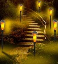 Load image into Gallery viewer, Ultrazar Solar Lights Outdoor Garden, 6 Pack Tall Solar Flickering Dancing Flame Lights, IP65 Waterproof Solar Torch Lights Landscape Lighting Auto On/Off for Garden Patio Yard Pathway Lawn
