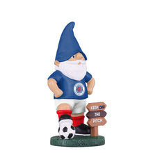Load image into Gallery viewer, FOCO Officially Licensed Rangers FC Keep Off The Pitch Football Garden Gnome
