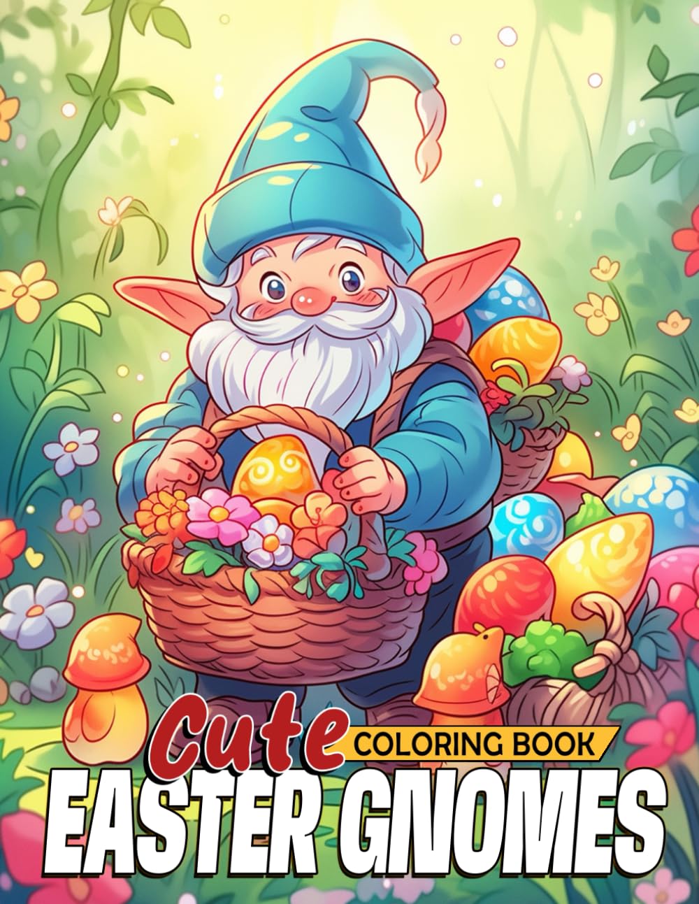 Cute Easter Gnomes Coloring Book: Let Your Imagination Bloom with Gnomes, Bunnies, and Eggs for Adults and Teens | Holiday Easter Gnomes