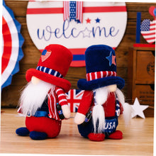 Load image into Gallery viewer, Cabilock 3pcs Independence Day Gnome Statue Funny Garden Ornaments Plush Gnome Doll Decor
