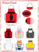 Load image into Gallery viewer, Yudlto 6 Set Crayon Costume Color Crayon Apron and Funny Gnome Cone Hats School Crayon Costume Adult Family for World Book Day Halloween Fancy Dress up

