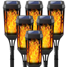 Load image into Gallery viewer, Joltix Solar Lights, 6 Pack Solar Flame Lights, IP65 Waterproof Solar Flickering Dancing Lights,Landscape Lighting Auto On/Off for Outdoor Garden Patio Pathway Yard Driveway Halloween Decorative.
