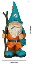 Load image into Gallery viewer, FOCO Miami Dolphins NFL Holding Stick Gnome 10.5 Inches Tall, Multicolor Team Colors
