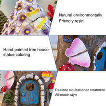 Load image into Gallery viewer, Solar garden decoration for outdoors, fairy mushroom house for outdoor use, made of synthetic resin, IP44 waterproof, 6-12 hours, fairy house garden decoration, with solar lamp, for patio lawn
