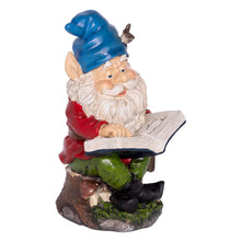 Load image into Gallery viewer, Alpine Corporation 34 cm Tall Outdoor Garden Gnome Reading a Book Yard Statue Decoration
