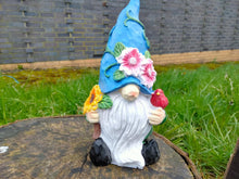 Load image into Gallery viewer, Divas World Flower Hat Gonk Gnome Statue Garden Outdoor Ornaments Decoration Patio Lawn Unique Great Gift (Blue)
