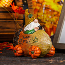 Load image into Gallery viewer, Garden Statue Gnome Figurine, Resin Gnome Truck Decoration Funny Gnomes Pumpkin Ornaments Autumn Decor for Patio

