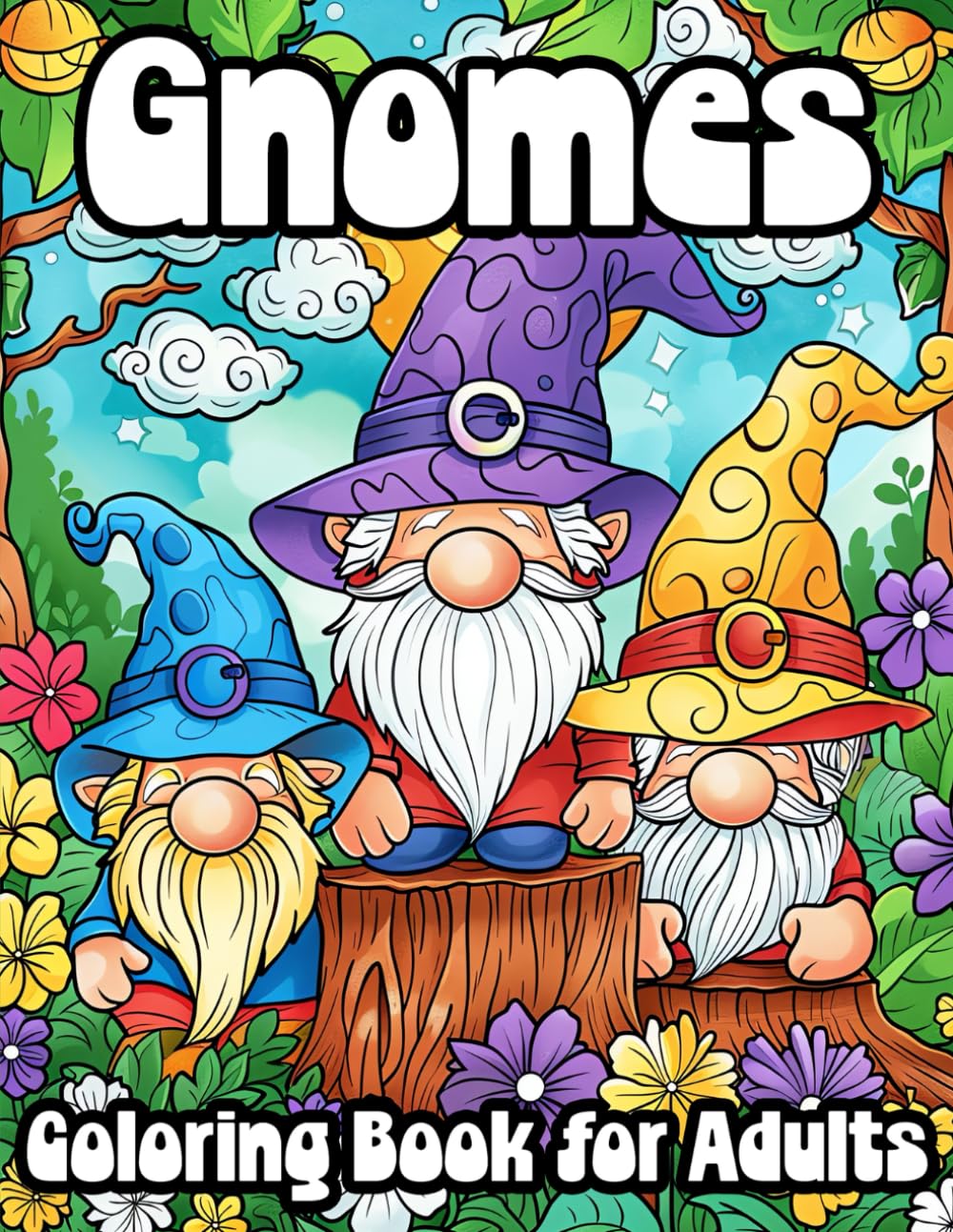 Gnomes Coloring Book for Adults: A Cute Fantasy World with Magical Landscapes for Stress Relief and Relaxation