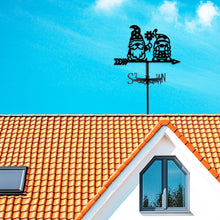 Load image into Gallery viewer, beinkmake Gnomes in Love Weathervane Metal Wind Vane Cute Flower Garden Decoration Direction Indicator Stake Mount Ornament for Farmhouse Yard Roof Outdoor
