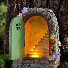 Load image into Gallery viewer, Srliya Solar Light Fairy Garden Miniature Door Sculpture Resin Statue (11 Black [8 Lights]), Srliyawbm5tsnrfq-79
