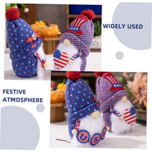 Load image into Gallery viewer, OUNONA 2pcs Independence Day Gnome Doll Ornaments Cartoon Gnome Decor for July Tabletop Home and Garden Decorations
