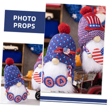 Load image into Gallery viewer, OUNONA 2pcs Independence Day Gnome Doll Ornaments Cartoon Gnome Decor for July Tabletop Home and Garden Decorations
