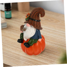 Load image into Gallery viewer, Cabilock Gnome Ornaments for Garden Decor Resin Pumpkin Gnome Statue Fall Style for Outdoor Use
