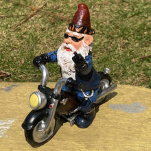 Load image into Gallery viewer, nezababy Garden Gnomes Decorations Funny Riding Motorcycle Naughty Sculpture Statue Outdoor Yard Lawn Decor Resin, Black
