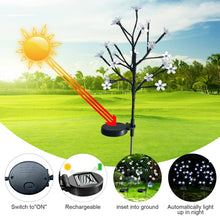 Load image into Gallery viewer, Solar Lights for Outdoor Garden, 2 Pack 16 LED Solar Branches Outdoor, Solar Light Garden Lights with Cherry Blossoms for Patio, Balcony Decoration - White Light
