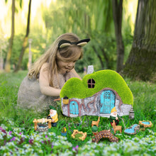 Load image into Gallery viewer, Darkdec Garden Statues Outdoor Decor - Fairy House with Waterproof Solar Lights Resin Figurines for Yard Lawn Porch Outside Ornament or Garden Gift
