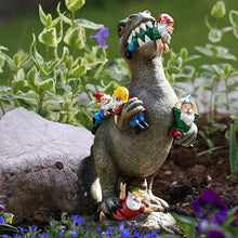 Load image into Gallery viewer, Dinosaur Food Gnomes Garden Statues, Garden Dinosaur Statue, Funny Gnomes Resin Statue Sculpture, Happy Garden Gnome Decoration Garden Sculpture, Outdoor Yard Art Decoration Lawn Decoration (L)

