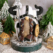 Load image into Gallery viewer, Gnome Doll, Plush Doll, Vikings Theme Dwarf Style Vintage Uniques Faux Furs Gladiator Statue Handmade Artwork Soft Material, Gnome Decor for Garden Ornaments
