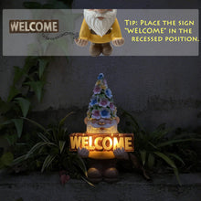 Load image into Gallery viewer, FESTGLOX Solar Garden Gnome Statue with Light, Solar Gnomes Decorations for Yard Outdoor Welcome Gnome Decor for Patio Gnome Mom Gift
