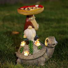 Load image into Gallery viewer, Garden Turtle Sculpture, Outdoor Lawn Ornament, Solar Turtle Decor, Solar Resin Figurine, Decorative Garden Light, Solar Turtle Feeder, Solar Powered Gnome Outdoor Yard Decor, Turtle Statue Feeder, S
