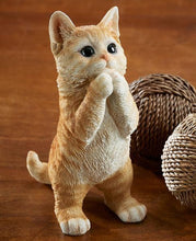 Load image into Gallery viewer, Garden Cat Statue Decorative Outdoor Figurine, Fairy Art Yard Décor Statue for Patio Lawn, Home Office Ornaments Housewarming Gifts (Orange)
