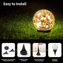 Load image into Gallery viewer, JKIMK Solar Globe Lights Outdoor Waterproof - Cracked Glass Ball Lights for Garden, Patio, Yard, Lawn and Backyard Decor - Solar Orbs for Outside Decorations
