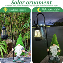 Load image into Gallery viewer, Gnome Solar Light, 18.9 Inch Tall Flocked Resin Garden Gnomes with Solar Lantern, Garden Statue Gnome, Garden Ornaments for Yard Lawn Backyard Decorations, Garden Statues
