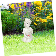 Load image into Gallery viewer, Happyyami Garden Decoration Resin Statue Solar-powered Garden Sculpture Outdoor Décorative Lighting Outdoor Ornament
