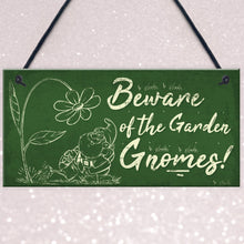 Load image into Gallery viewer, RED OCEAN Beware Of The Gnomes Garden Wall Hanging Wall Sign Plaque Shed Door Caution Sign Gifts
