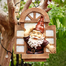 Load image into Gallery viewer, Garden Gnomes Elf Open Window Tree Hugger, Knothole Welcome Gnomes Garden Tree Sculptures, Tree Face Garden Gift, Open The Window Garden Peeker Yard Art for Tree Resin, 12 inch
