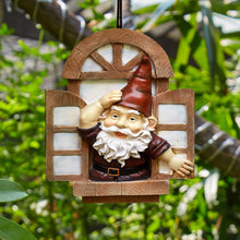 Load image into Gallery viewer, Garden Gnomes Elf Open Window Tree Hugger, Knothole Welcome Gnomes Garden Tree Sculptures, Tree Face Garden Gift, Open The Window Garden Peeker Yard Art for Tree Resin, 12 inch

