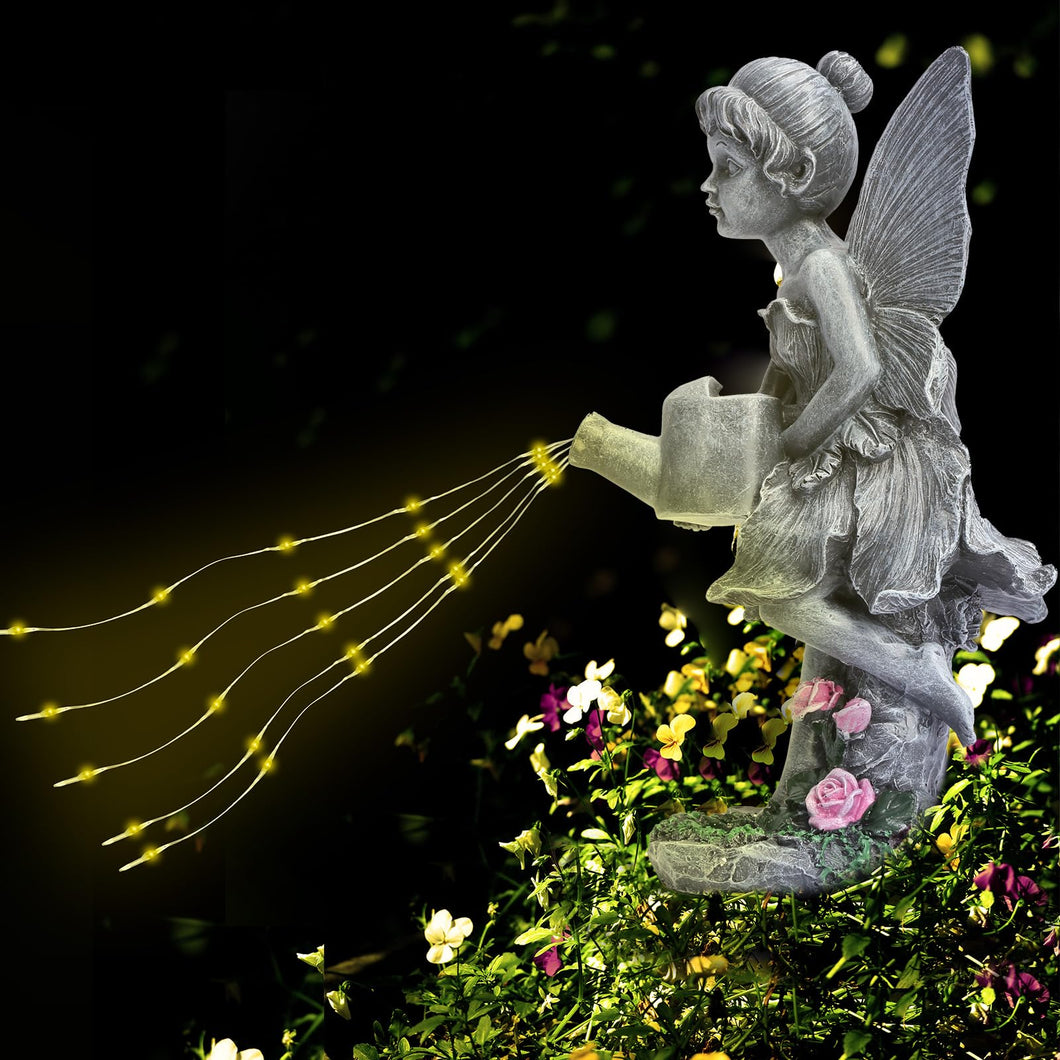 KATOOM Fairy Statue Solar Lights Outdoor Garden Statue Solar Garden Decor for Patio Yard Lawn Porch Pathway Art Decoration Housewarming Christmas Women Birthday Gift