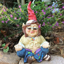 Load image into Gallery viewer, Funny Garden Gnome Couple Statue - The 60&#39;s Peace Man and Chick Hippie Zen Naughty Gnome Garden Peeker Yard Art Decoration for Indoor Outdoor Lawn Ornaments Garden Sculpture Very personal(D)

