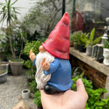 Load image into Gallery viewer, Middle Finger Gnome Statue 7.8in， Naughty Garden Gnome Statue Decoration and Lawn Ornament - Funny Garden Gnomes for Outdoor or Home Decor, Red, WSH004

