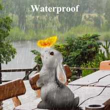 Load image into Gallery viewer, Loofu Solar Garden Rabbit Statue Outdoor Ornament, Butterfly on Rabbit- for Home Lawn Decor Garden Animal Figurine for Patio, Balcony, Yard, Lawn, Innovative Gift, 23cm*15cm*12cm
