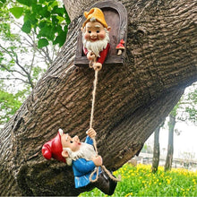 Load image into Gallery viewer, coolboy Outdoor Garden Gnome Statue,Climbing Elves Garden Sculpture,Gnome Tree Hugger Figurines Decor,Fairy Hanging Decor Miniature Figurines Garden Gnome Landscape Figurine for Lawn Balcony Patio
