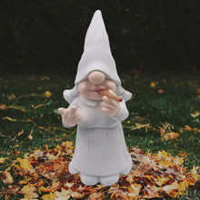 Load image into Gallery viewer, MINICAR 8&#39;&#39; H Funny Middle Finger Lady Gnomes Statues Outdoor Decor, Naughty Smoking Sculptures Garden Yard Patio Decorations, Paintable Unique Gifts
