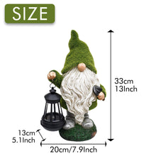 Load image into Gallery viewer, TERESA&#39;S COLLECTIONS Funny Garden Gnome with Lantern, Gonk Statues Solar Garden Ornaments Outdoor, Waterproof Garden Gifts for Patio Lawn Yard Decorations, 33cm Tall
