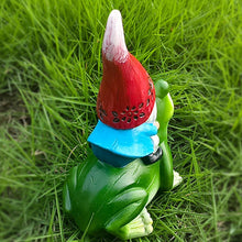 Load image into Gallery viewer, Garden Gnome Decor, Gnome Riding Frog Resin Sculpture, Miniature Faceless Ornament, Compact Whimsical Decoration, Ideal for Yard, Living Room, Backyard, Lawn, Bedroom and Desk
