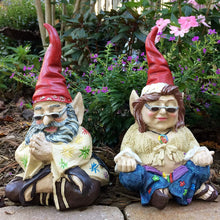 Load image into Gallery viewer, Funny Garden Gnome Couple Statue - The 60&#39;s Peace Man and Chick Hippie Zen Naughty Gnome Garden Peeker Yard Art Decoration for Indoor Outdoor Lawn Ornaments Garden Sculpture Very personal(D)
