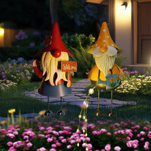 Load image into Gallery viewer, HONGLAND Metal Gnome Yard Art -18 Inch Garden Gnomes Statues Outdoor Decor with Watering Can Solar Lights -3D Outdoor Figurines for Patio Yard Lawn Porch Ornament Gardening Gifts
