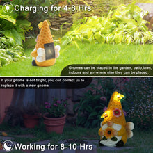 Load image into Gallery viewer, REYISO Garden Gnomes Sculptures for Outdoor&amp; Garden Decor with Solar Bee Lights-Gnomes Decorations for Home- Sunflower Gifts for Women, Mom or Birthdays-Summer Gnomes Fairy Garden for Patio,Yard,Lawn
