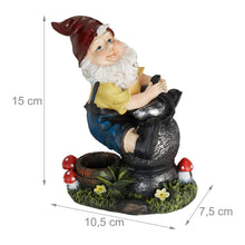 Load image into Gallery viewer, Relaxdays Garden Gnome with Well, Weather &amp; Frost Resistant, 15 x 7.5 x 10.5 cm, Figurine, Polyresin, Multicoloured
