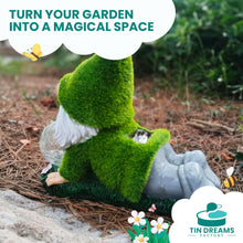 Load image into Gallery viewer, TIN DREAMS FACTORY | Yoga Gnome with Solar Light – Resin Garden Decorative Figure – Outdoor Little Gnome with LED Glowing Bubble – Relaxing Ornament for Garden, Patio and Terrace
