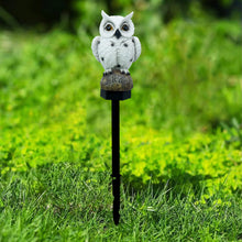 Load image into Gallery viewer, Owl Solar Garden Stake Lights, 2 Pack Owl Outdoor Path Solar Powered Owl Stake Lights for Walkway Yard Lawn Landscape Lighting (White&amp;Brown)
