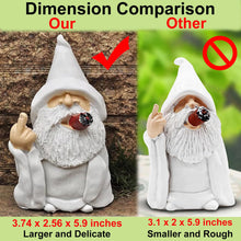 Load image into Gallery viewer, Lethogety Middle Finger Figurine Ornaments, Funny Garden Gnomes Outdoor Statues 5.9 Inch Naughty Smoking Wizard Dwarf Sculpture Decoration for Lawn Patio Outside Yard Decor Housewarming Easter Gift
