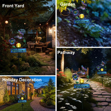 Load image into Gallery viewer, LOVERUIS Solar Lights Outdoor Garden Butterfly Welcome Sign with Cracker Ball Waterproof Butterflies Garden Ornament Gift for Mom Wife

