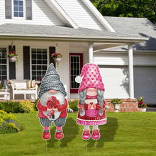 Load image into Gallery viewer, Arosche Large Valentines Day Yard Signs 2pcs with Stakes Gnomes Gardens Decorations Outdoor Ornaments Holiday Welcome Signs for Valentines Day Themed Festival Party Supplies, Lawn, Garden Yard Decor
